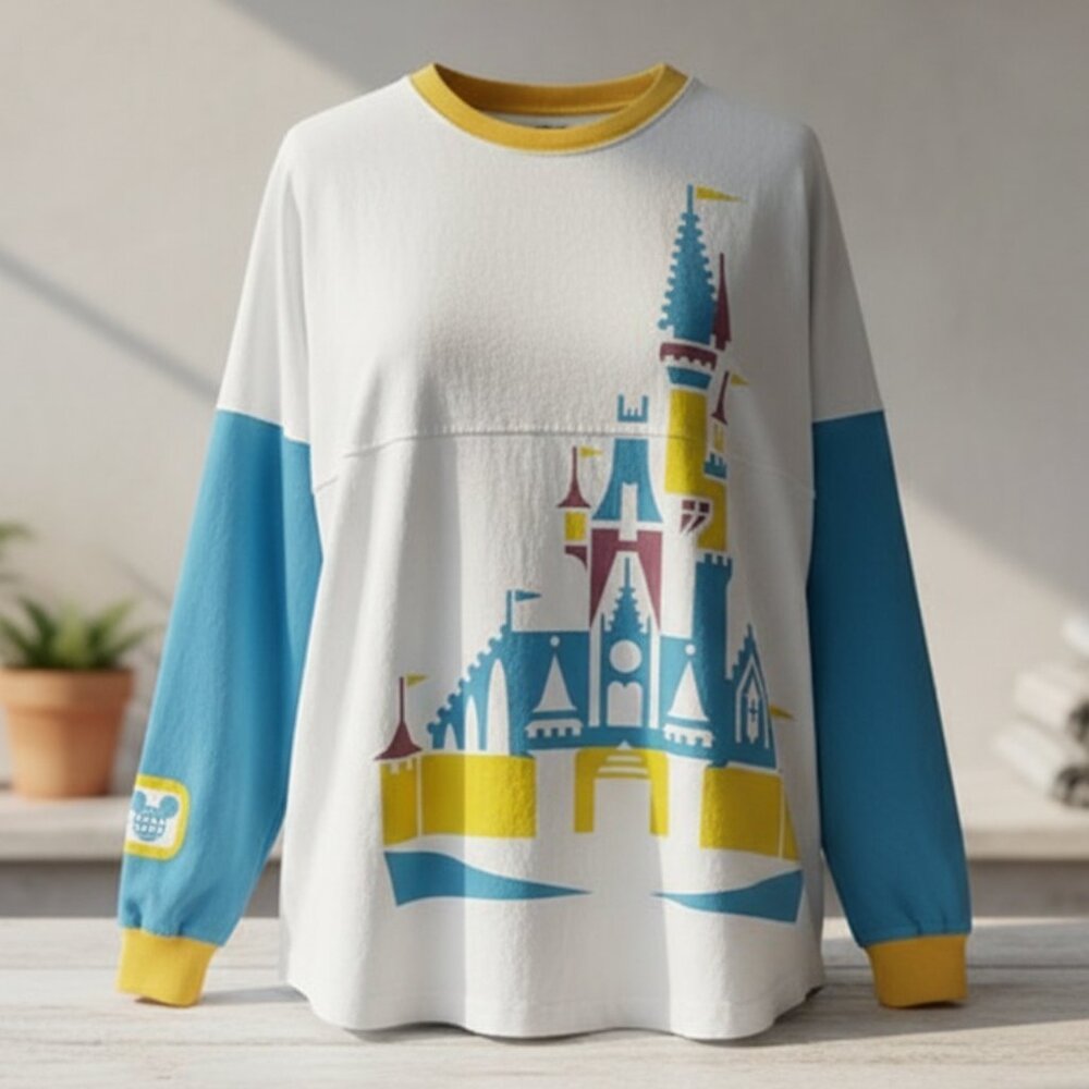 Disney World 50th Vault Collection Spirit Jersey Castle Graphic Large Retro